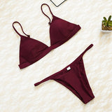 2020 Women Micro Bikini set Push Up Swimwear Solid Beach Bathing Suit Brazilian Thong Swimsuit For Girls Bikini Swim Suit Femme