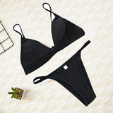 2020 Women Micro Bikini set Push Up Swimwear Solid Beach Bathing Suit Brazilian Thong Swimsuit For Girls Bikini Swim Suit Femme