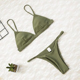 2020 Women Micro Bikini set Push Up Swimwear Solid Beach Bathing Suit Brazilian Thong Swimsuit For Girls Bikini Swim Suit Femme