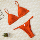 2020 Women Micro Bikini set Push Up Swimwear Solid Beach Bathing Suit Brazilian Thong Swimsuit For Girls Bikini Swim Suit Femme