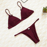 2020 Women Micro Bikini set Push Up Swimwear Solid Beach Bathing Suit Brazilian Thong Swimsuit For Girls Bikini Swim Suit Femme