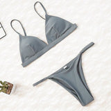 2020 Women Micro Bikini set Push Up Swimwear Solid Beach Bathing Suit Brazilian Thong Swimsuit For Girls Bikini Swim Suit Femme
